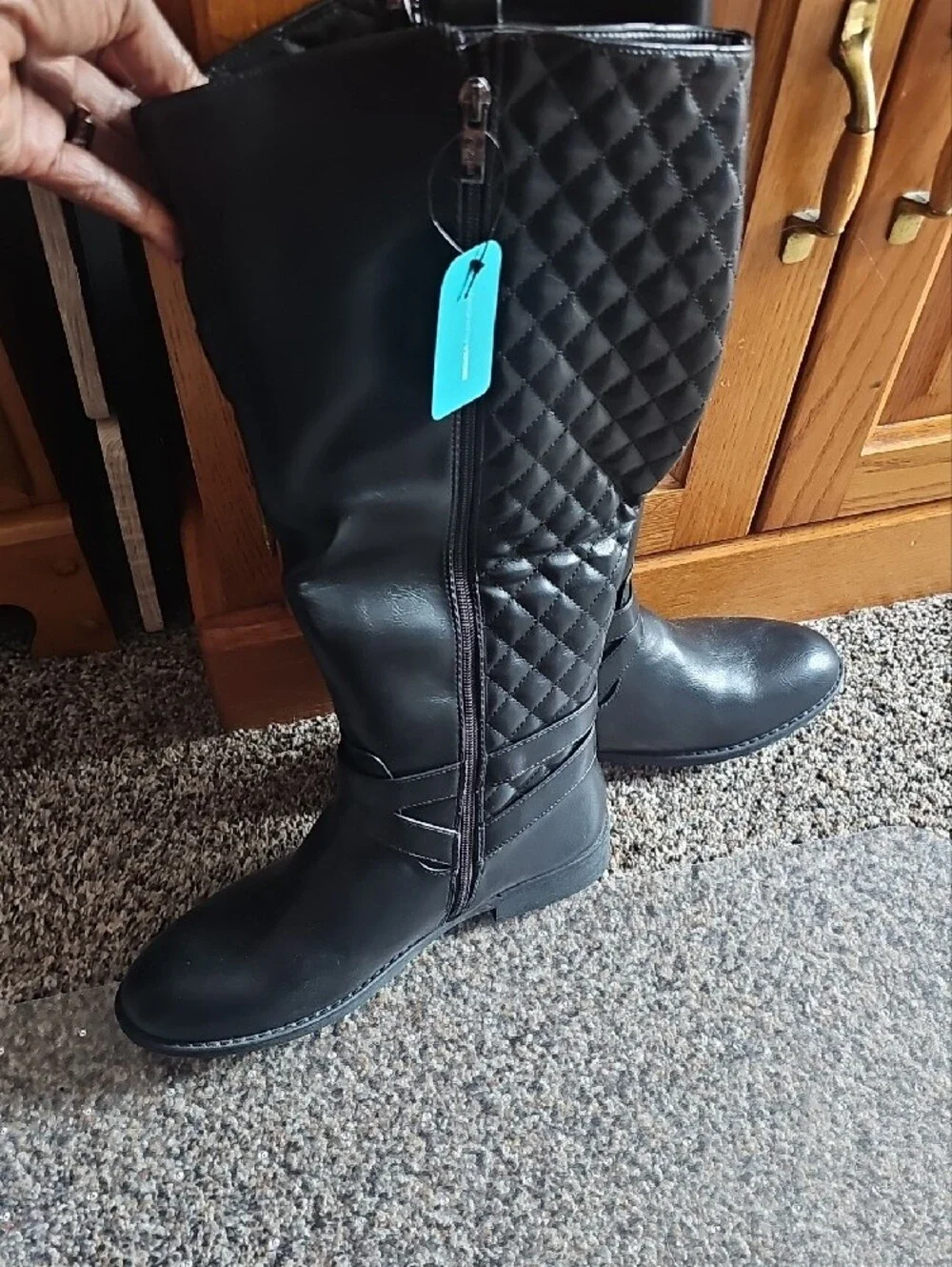 Vepose Black Over-the-Knee Riding Boots